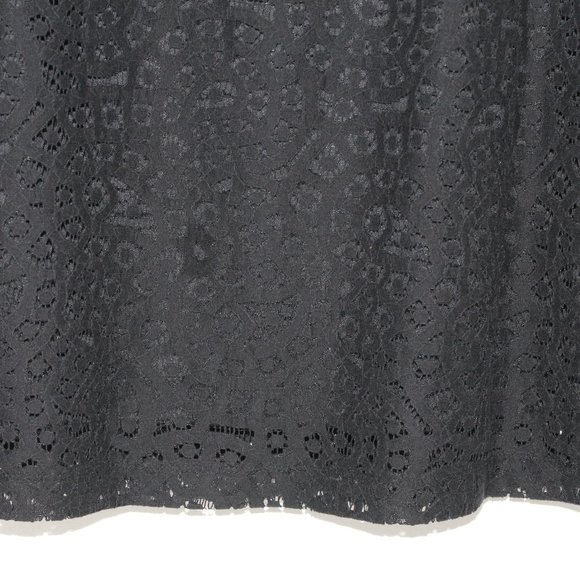 Isaac Mizrahi Live! Women's Short Sleeve Mixed Lace Lined Tunic Top - M - Black - Picture 3 of 7
